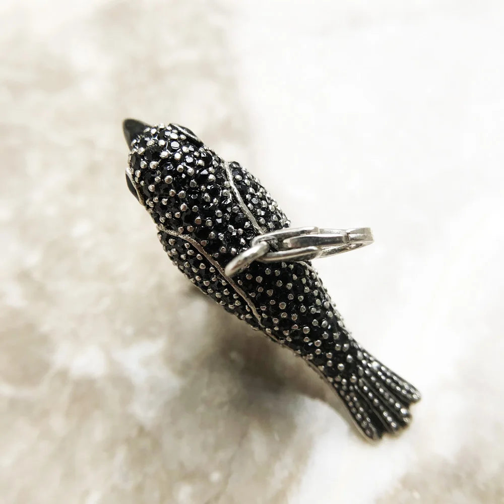 Pendentif corbeau noir Rabe, Bijoux à la mode en argent Sterling 2019, Bijoux européens, accessoires de collier, cadeau pour femmes et hommes, 925