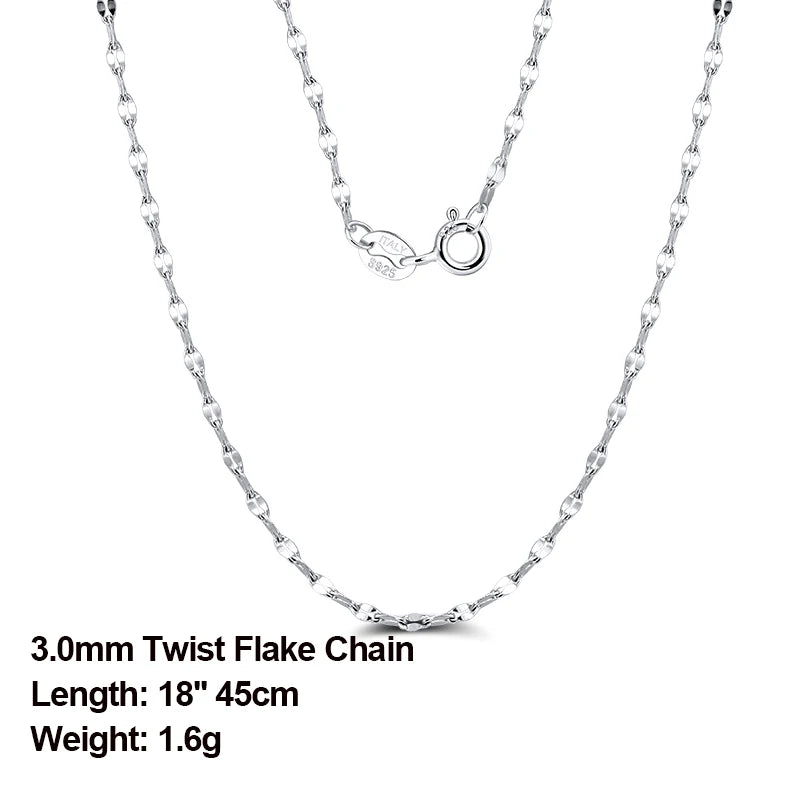 ORSA JEWELS véritable 925 collier en argent Sterling Figaro joint torique chaîne de cou torsadé serpent barre singapour boîte chaîne collier femmes 1