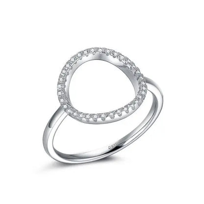 Bague en argent sterling 925 anneau blanc et rose en cercle brillant, zircon, cubique, solide