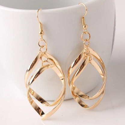 Boucles d'oreilles JODstressen métal multicouches pour femmes, déclaration, document en or,