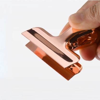 Clip de reliure de couleur unie, 1 pièce, Clip métallique en or Rose, fichier de facture en papier, sac de bonbons pour enfants, Clip de scellage, organisateur de papeterie pour étudiants