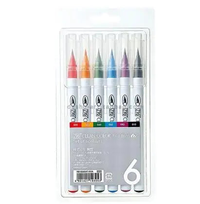 ZIG Kuretake Brosse Stylos Couleur Propre Brosse Réelle Ensemble RB-6000AT Japon