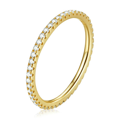 WOSTU – bagues en argent Sterling 100% véritable pour femmes, bijoux de fiançailles, géométriques simples, rondes, empilables, CQR066