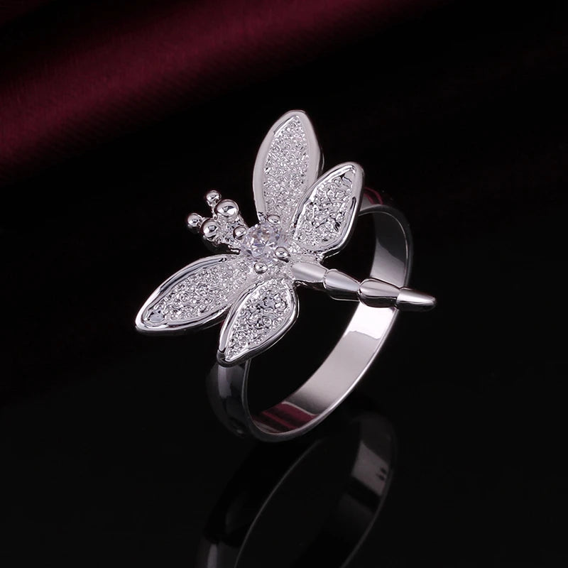 DOTEFFIL 925 bague libellule en argent Sterling pour les femmes