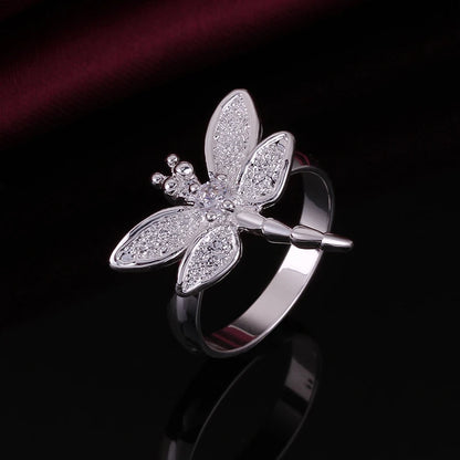 DOTEFFIL 925 bague libellule en argent Sterling pour les femmes