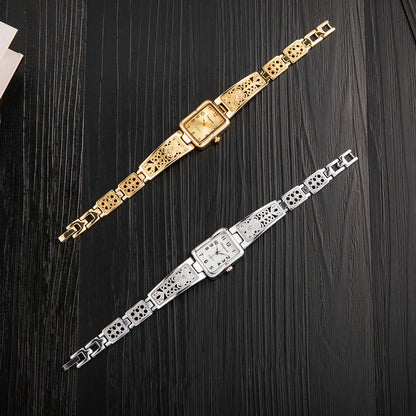 Saat-Montre à quartz carrée pour femme, montre-bracelet pour femme, argent, or, marque supérieure,