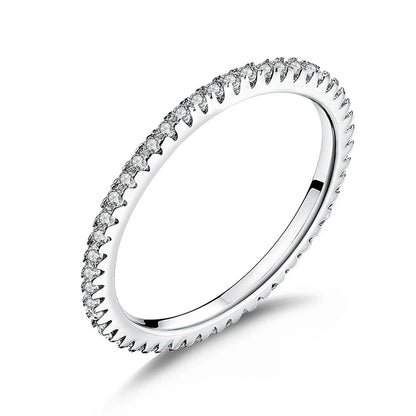 WOSTU – bagues en argent Sterling 100% véritable pour femmes, bijoux de fiançailles, géométriques simples, rondes, empilables, CQR066