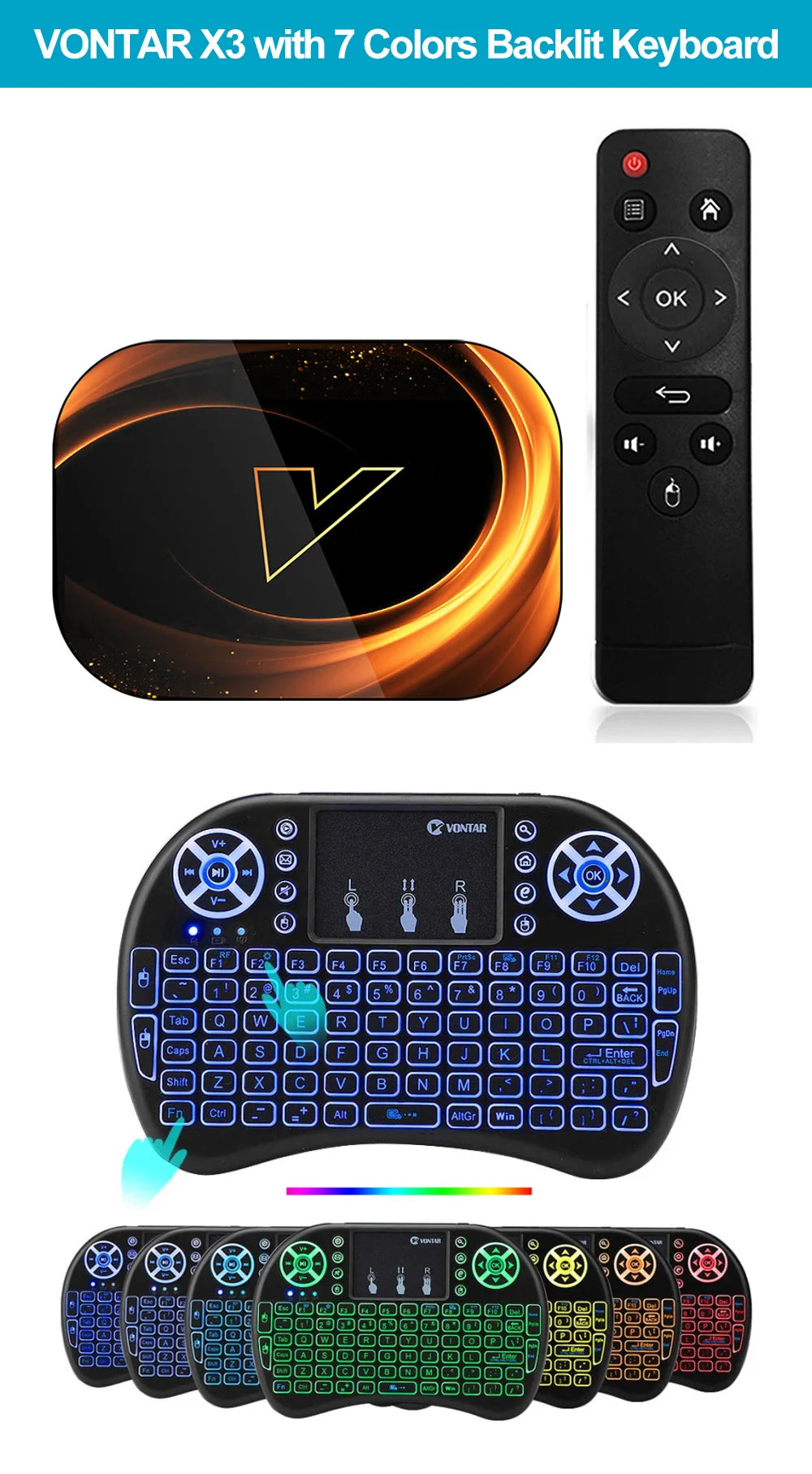 VONTAR X3 4GB 128GB 8K TV BOX Android 9 Smart Android TVBOX 9.0 Amlogic S905X3 Wifi 1080P BT 4K décodeur 4GB 64GB 32GB