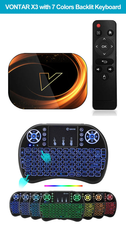 VONTAR X3 4GB 128GB 8K TV BOX Android 9 Smart Android TVBOX 9.0 Amlogic S905X3 Wifi 1080P BT 4K décodeur 4GB 64GB 32GB