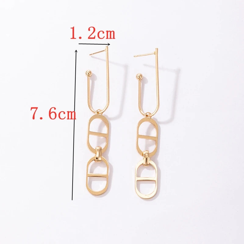 Boucles d'oreilles JODstressen métal multicouches pour femmes, déclaration, document en or,