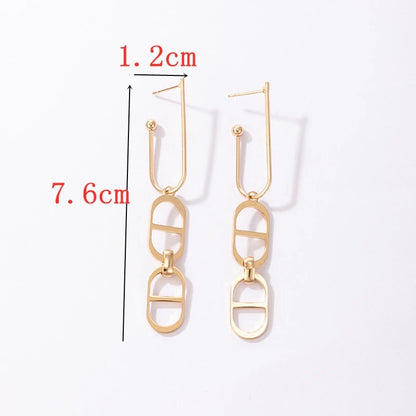 Boucles d'oreilles JODstressen métal multicouches pour femmes, déclaration, document en or,