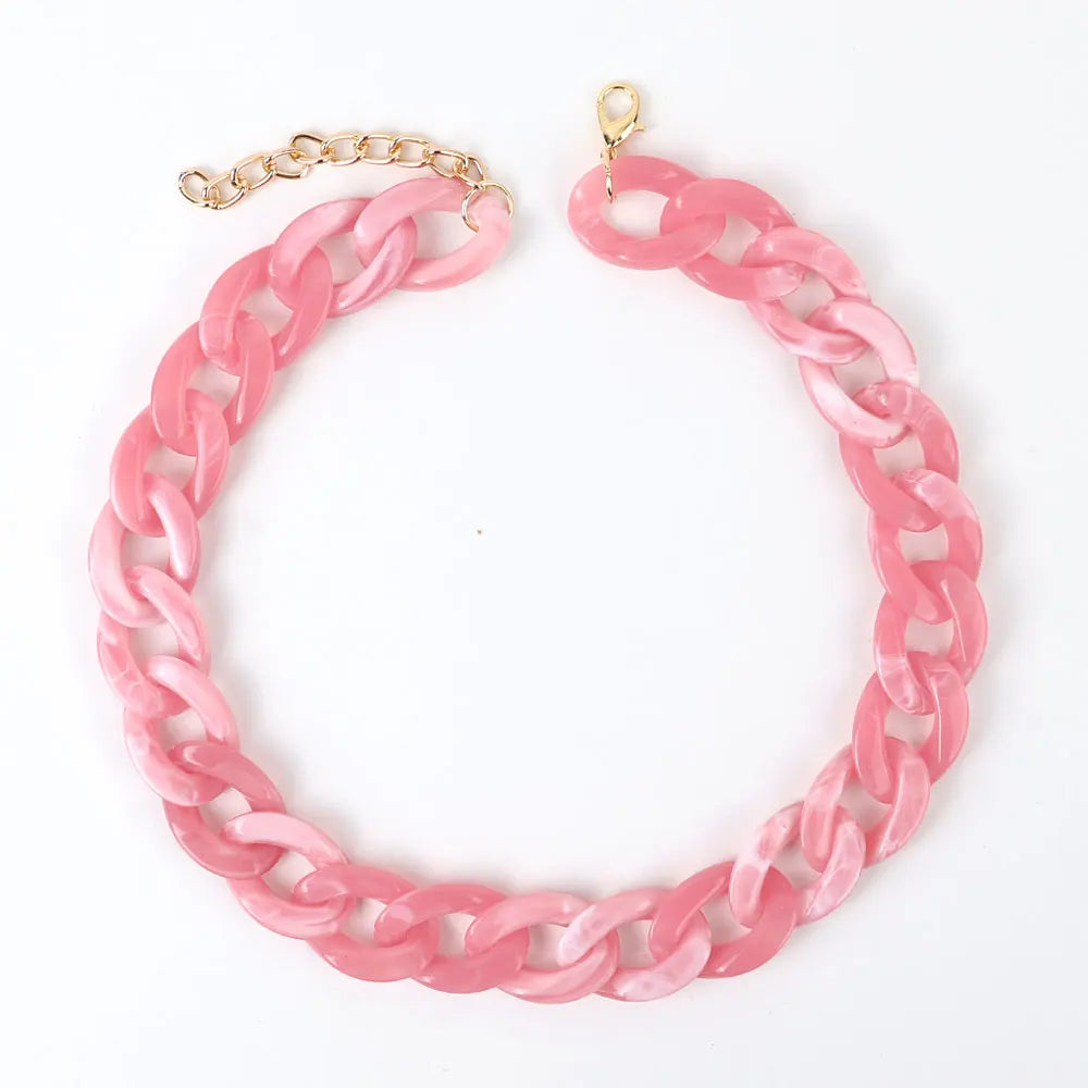 FishSheep-Collier de collier JoChoker en acrylique pour hommes et femmes, Rock Punk, Chunky Curb Optics, Bijoux Boho, 26 couleurs