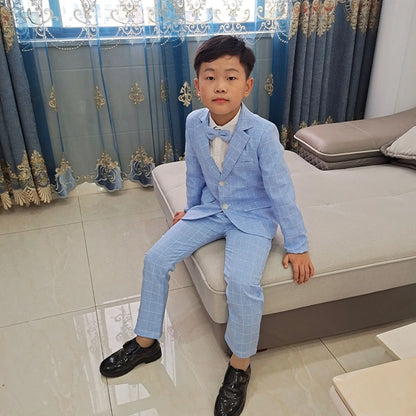 Robe d'uniforme scolaire pour garçons, olympiques d'anniversaire formels pour mariages, pantalons blazer, ensembles de vêtements pour enfants, fête de gentleman, 2 pièces, F64