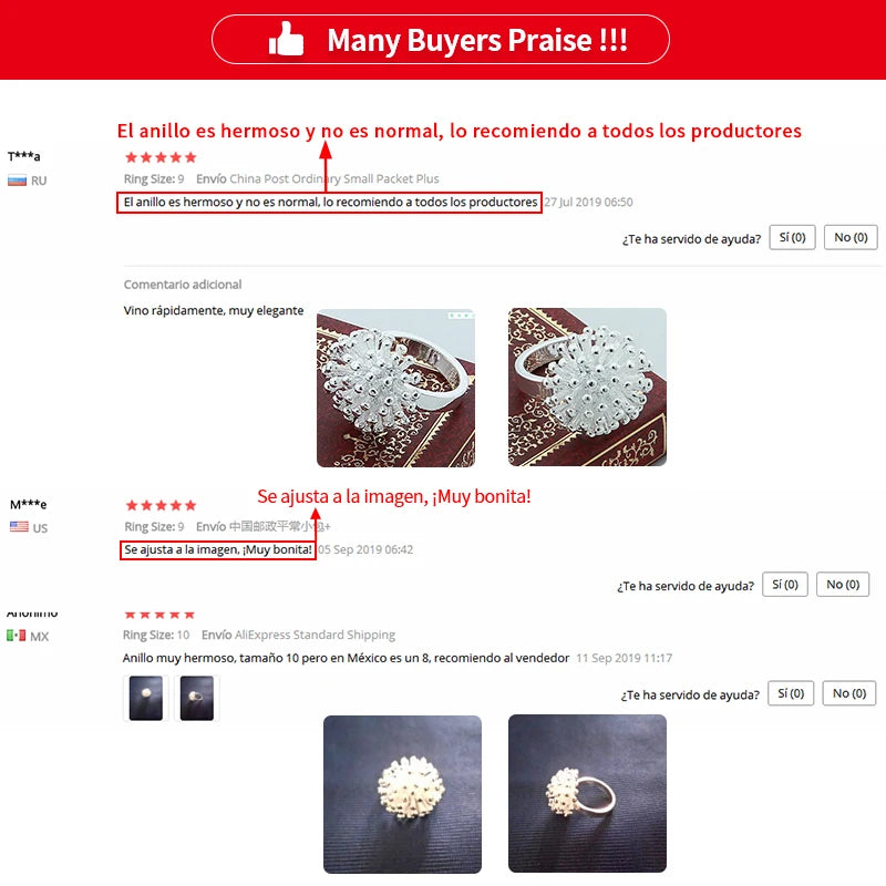 DOTEFFIL 925 en argent Sterling feu d'artifice corail bague femme mode mariage fiançailles bijoux en argent