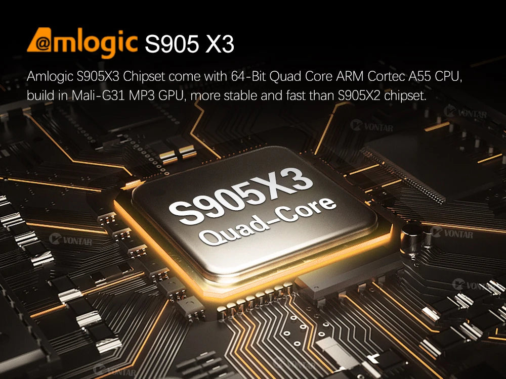 VONTAR X3 4GB 128GB 8K TV BOX Android 9 Smart Android TVBOX 9.0 Amlogic S905X3 Wifi 1080P BT 4K décodeur 4GB 64GB 32GB