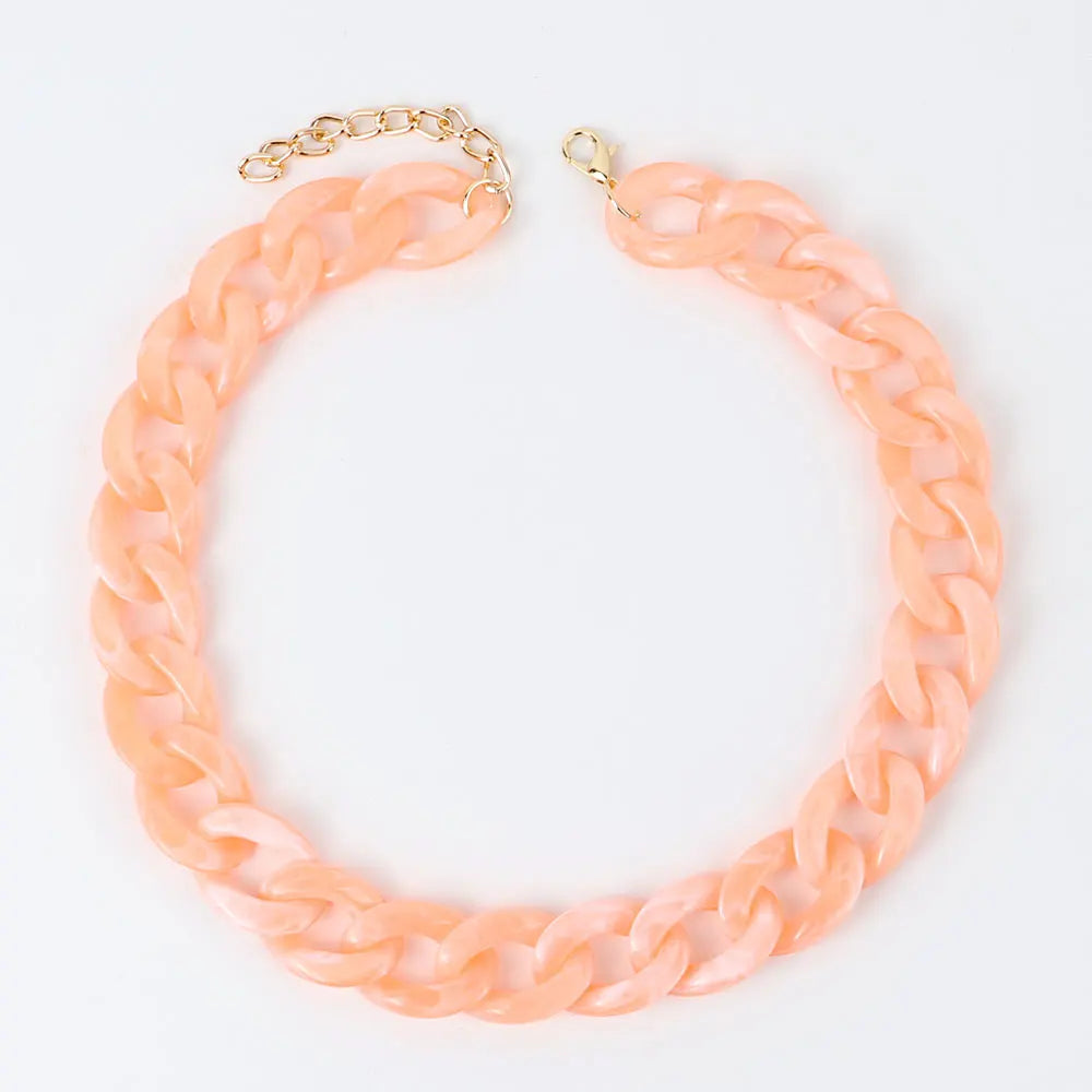 FishSheep-Collier de collier JoChoker en acrylique pour hommes et femmes, Rock Punk, Chunky Curb Optics, Bijoux Boho, 26 couleurs