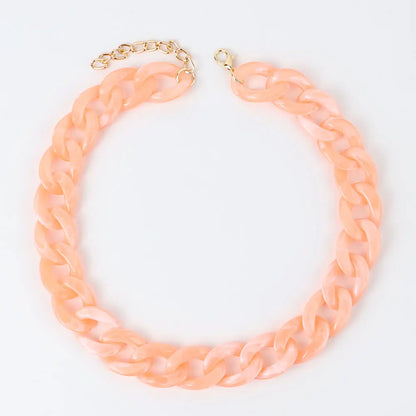 FishSheep-Collier de collier JoChoker en acrylique pour hommes et femmes, Rock Punk, Chunky Curb Optics, Bijoux Boho, 26 couleurs