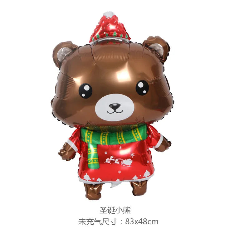 Ballons de décoration joyeux noël, joyeux nouvel an, bonhomme de neige, en aluminium
