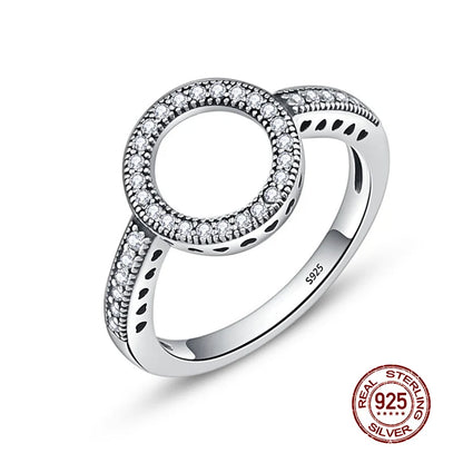 WOSTU 2019 grosses soldes argent Sterling réel 925 anneaux de doigts de cercle chanceux pour les femmes bijoux de mode cadeau livraison directe CQR041