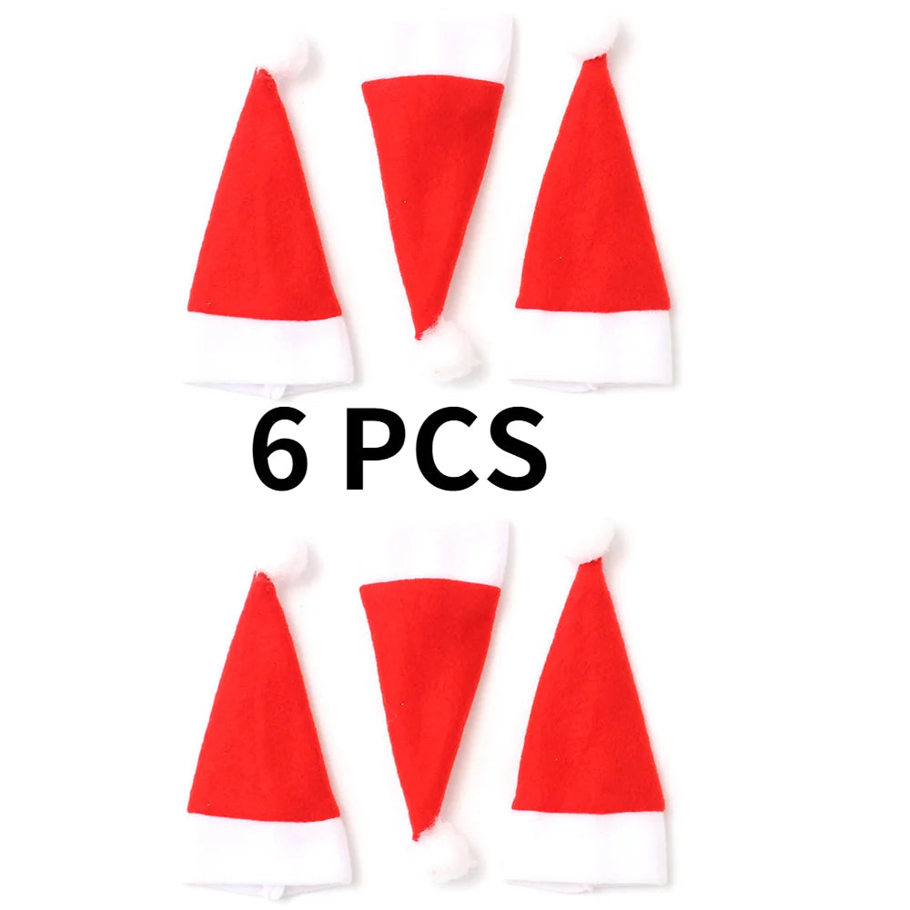 Décorations de Noël de Noel pour la maison, décor de table d'attente, cadeau de Noël du Nouvel An 2021, britannique, fourchette, porte-couteau, sac, 2022