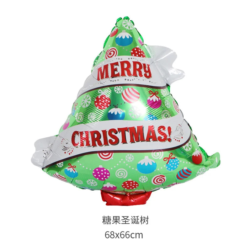 Ballons de décoration joyeux noël, joyeux nouvel an, bonhomme de neige, en aluminium