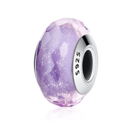BAMOER 925 en argent Sterling belle fleur rose perles de charme en verre de Murano européen
