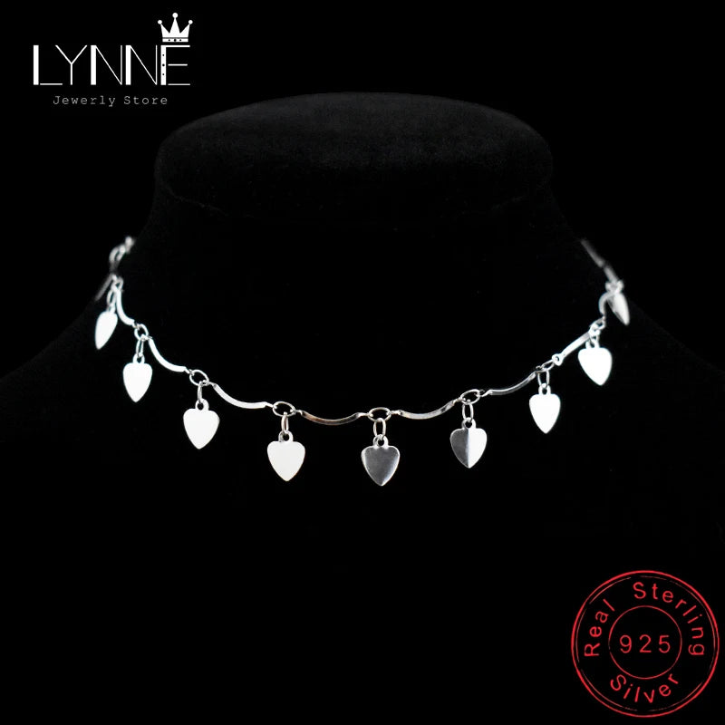 Bracelets de cheville bohème en argent regardé 925 pour femmes et filles, bracelets de cheville, bracelet de plage, bijoux de jambe, cadeau, coeur plus foncé, nouveauté