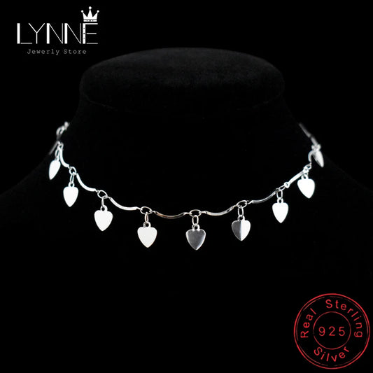 Bracelets de cheville bohème en argent regardé 925 pour femmes et filles, bracelets de cheville, bracelet de plage, bijoux de jambe, cadeau, coeur plus foncé, nouveauté