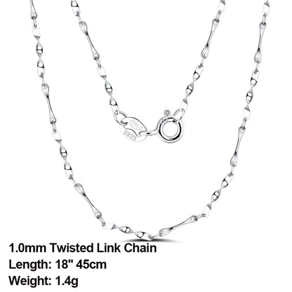 ORSA JEWELS véritable 925 collier en argent Sterling Figaro joint torique chaîne de cou torsadé serpent barre singapour boîte chaîne collier femmes 1