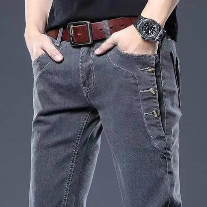 Jean Slim en Denim pour Homme, Pantalon Crayon Décontracté, Nouvelle Collection Printemps et Automne