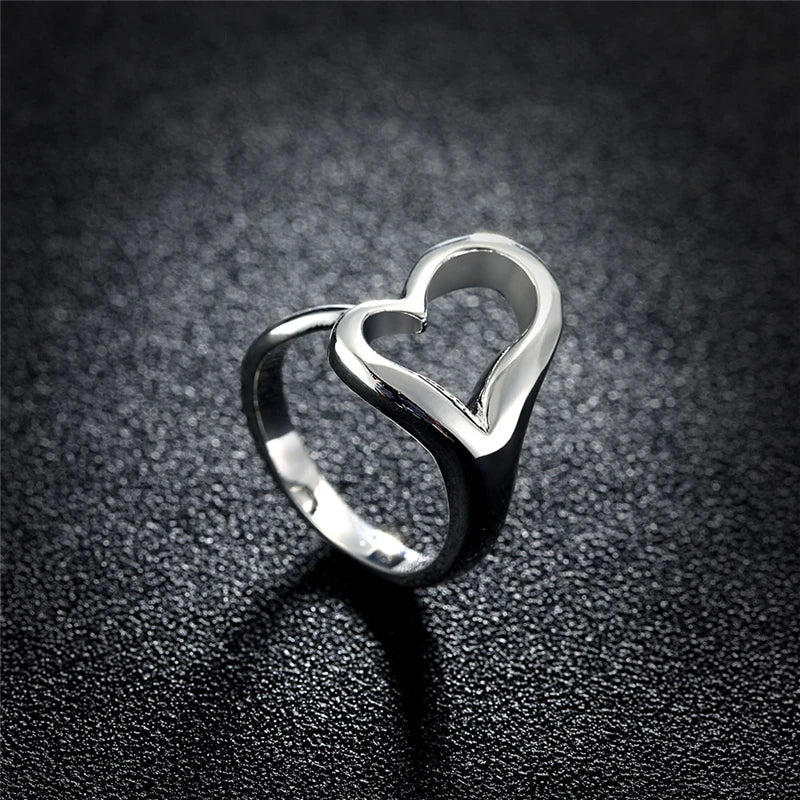 DOTEFFIL – bague ouverte en argent Sterling 925 en forme de cœur pour femmes,