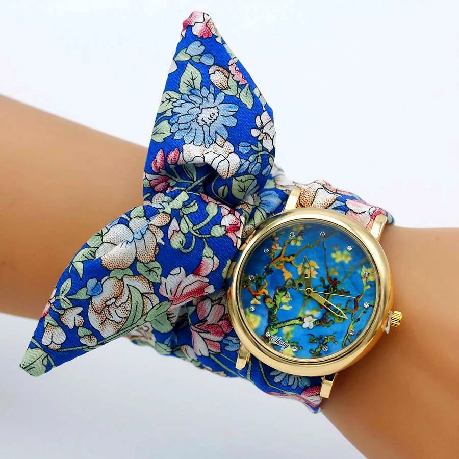 Shsby-Montre-bracelet en tissu de haute qualité pour femme, nouveau design, avec grille papillon