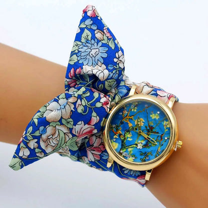 Shsby-Montre-bracelet en tissu de haute qualité pour femme, nouveau design, avec grille papillon