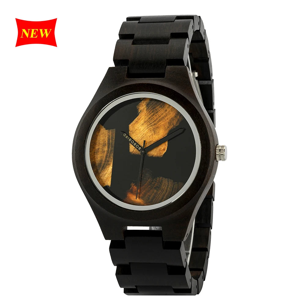 BOBOBIRD-Montre à quartz en bois pour hommes et femmes, bracelet en bois de marque supérieure,