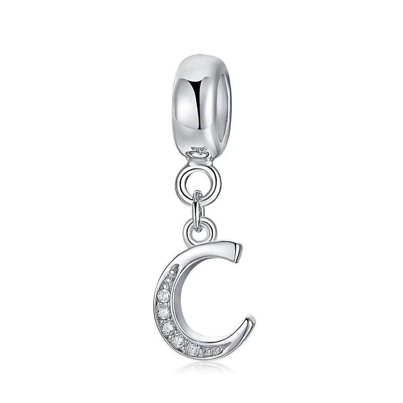 925 argent Sterling breloque perle Vintage Alphabet A-Z lettre pendentif breloques ajustement marque Bracelets colliers femmes bijoux à bricoler soi-même
