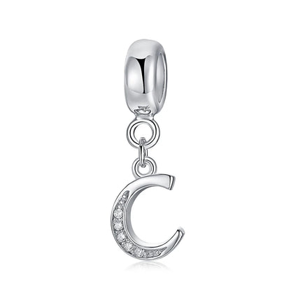 925 argent Sterling breloque perle Vintage Alphabet A-Z lettre pendentif breloques ajustement marque Bracelets colliers femmes bijoux à bricoler soi-même