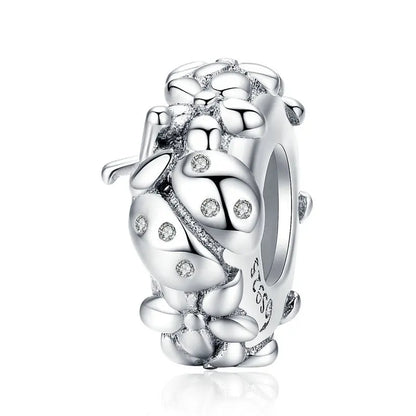 BAMOER authentique 925 en argent Sterling chien empreinte animale chat coeur amour entretoise breloque idéal pour Bracelet l SCC594