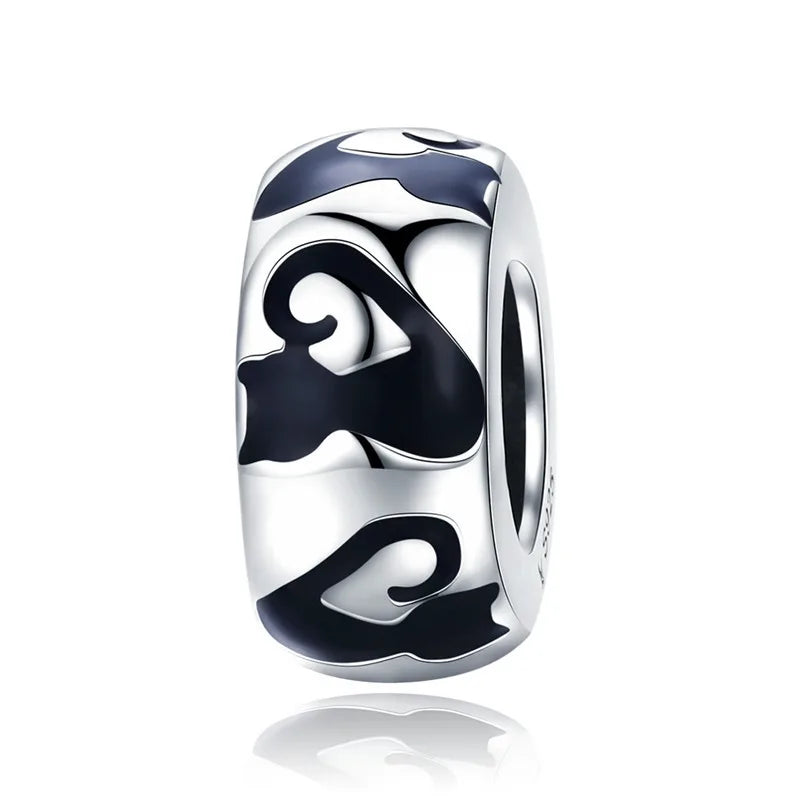 BAMOER authentique 925 en argent Sterling chien empreinte animale chat coeur amour entretoise breloque idéal pour Bracelet l SCC594
