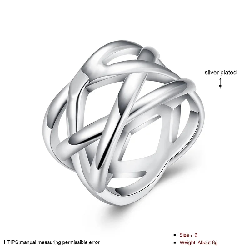 DOTEFFIL 925 bague entrelacée croix en argent Sterling pour les femmes