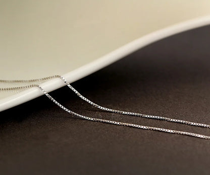chaîne 35 cm-80 cm 0.65mm mince réel 925 en argent Sterling