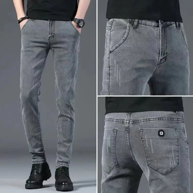 Jean Slim en Denim pour Homme, Pantalon Crayon Décontracté, Nouvelle Collection Printemps et Automne
