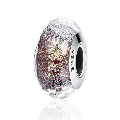 BAMOER 925 en argent Sterling belle fleur rose perles de charme en verre de Murano européen