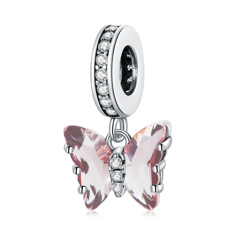 WOSTU 100% 925 argent Sterling balancent breloque maman papillon capteur de rêves perles ajustement Original bracelet à bricoler soi-même