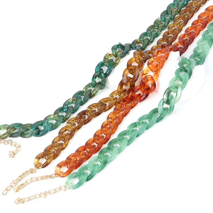 FishSheep-Collier de collier JoChoker en acrylique pour hommes et femmes, Rock Punk, Chunky Curb Optics, Bijoux Boho, 26 couleurs