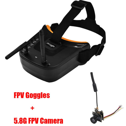 Lunettes vidéo 5.8G 40CH, double antenne, lunettes FPV, casque HD avec transmetteur 5.8G 25mW, caméra fpv OSD pour Drone de course