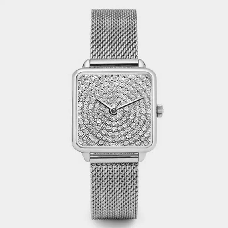 Montre à quartz pour femme, ceinture en acier,