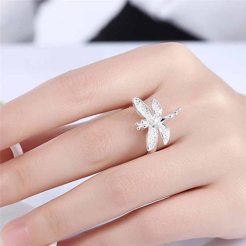 DOTEFFIL 925 bague libellule en argent Sterling pour les femmes