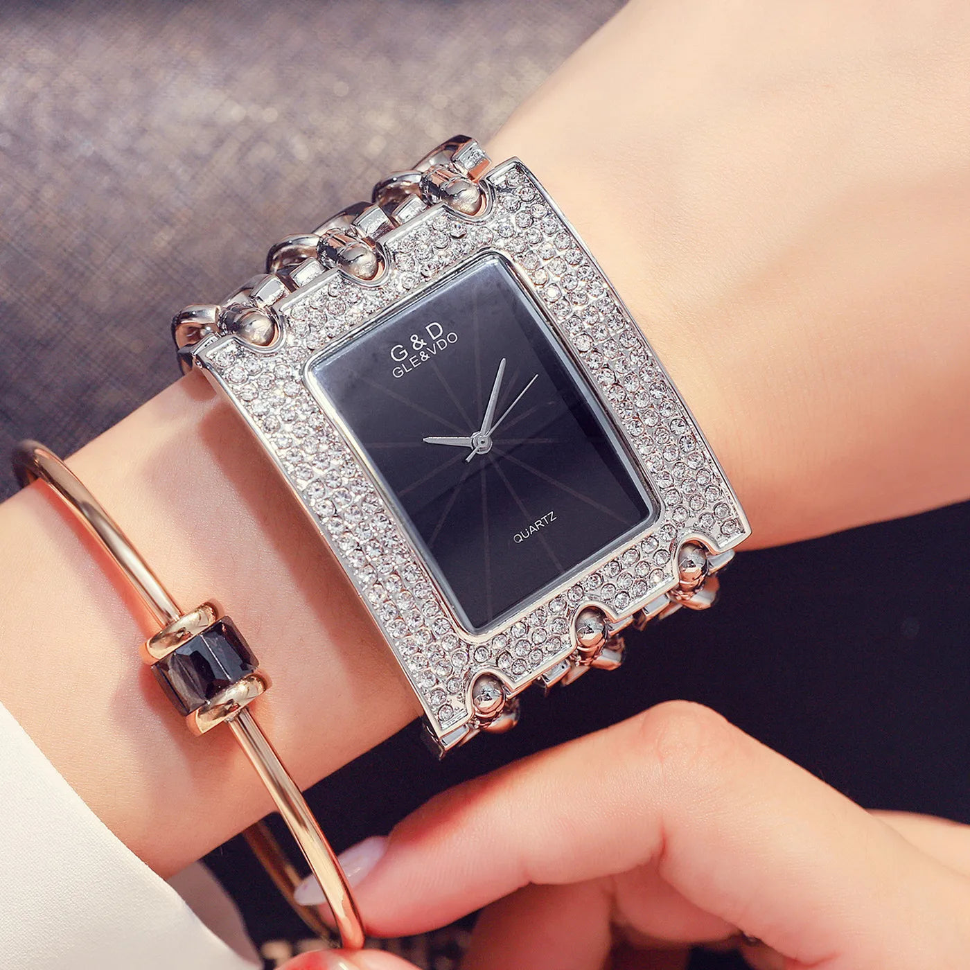 G & D-Montre-bracelet décontractée pour femme, trois JOQuartz,