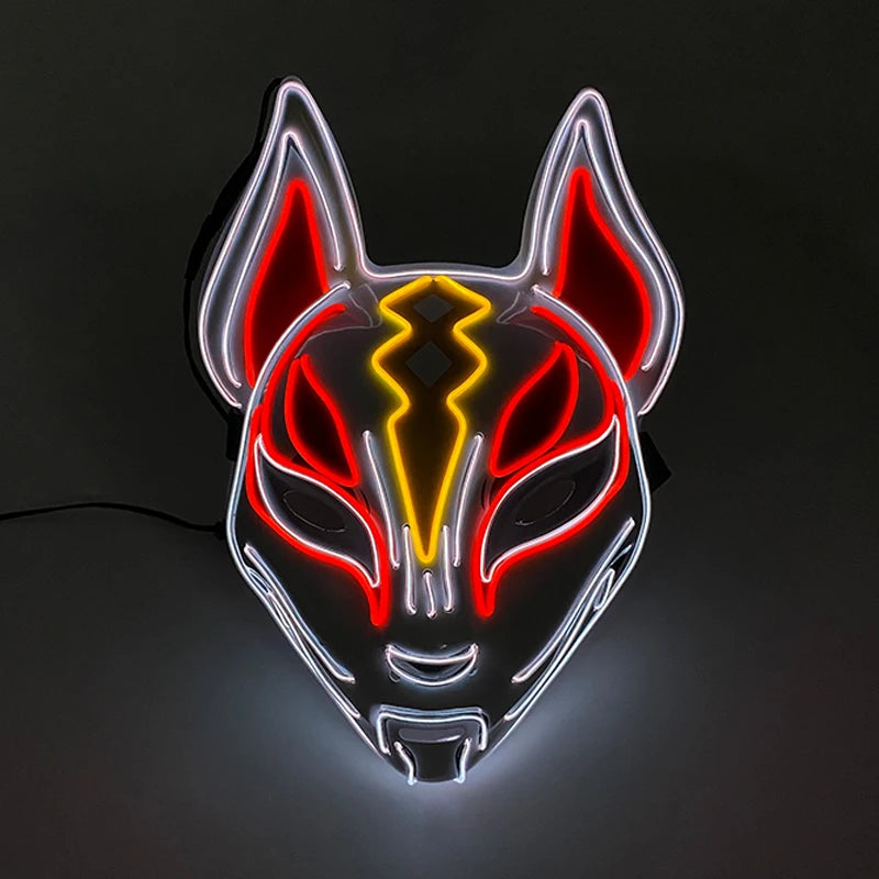 Halloween carnaval fête Costume décoration LED lumineuse masque Halloween masque LED masque éclairer masques de fête pour la fête lumineuse