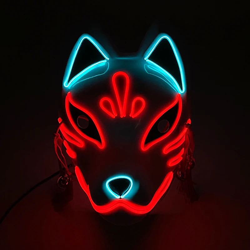 Halloween carnaval fête Costume décoration LED lumineuse masque Halloween masque LED masque éclairer masques de fête pour la fête lumineuse